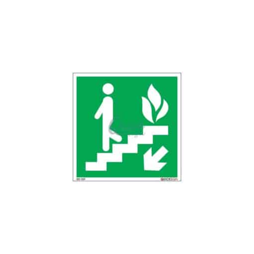 QUICKSIGN EMERGENCY ESCAPE SIGNS - EES009 Use Stairs in the Event of a Fire (Down Left)