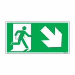 QUICKSIGN EMERGENCY ESCAPE SIGNS - EES022 Emergency Exit (Down Right)