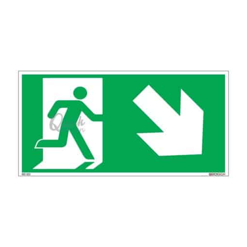 QUICKSIGN EMERGENCY EXIT SIGNS - EES022 Emergency Exit (Down Right)