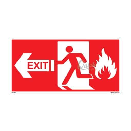 QUICKSIGN EMERGENCY ESCAPE SIGNS - EES041 Exit (Left-Red)