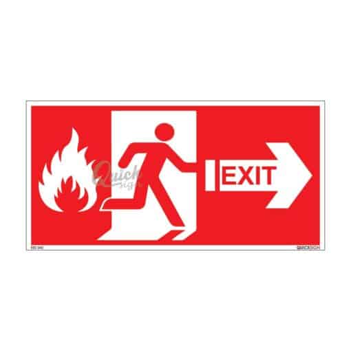 QUICKSIGN EMERGENCY ESCAPE SIGNS - EES042 Exit (Right-Red)