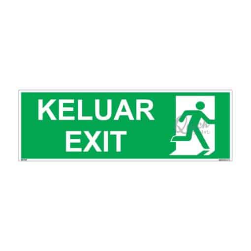 QUICKSIGN EMERGENCY ESCAPE SIGNS - EES060 Keluar/Exit (Icon Right)