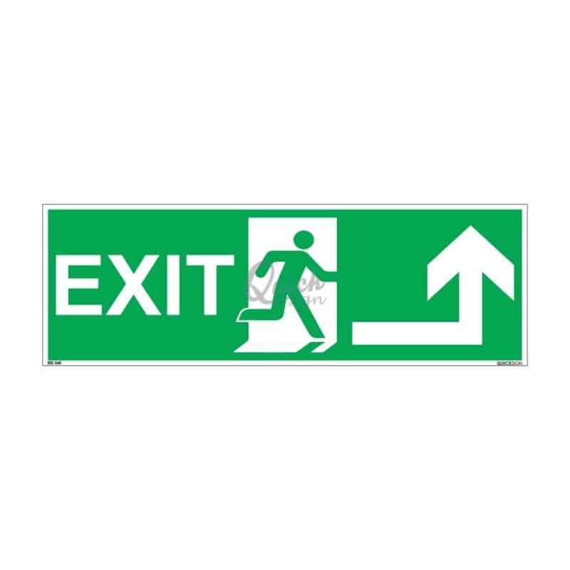Exit Sign Rough In Exit (Turn Right Up) | High-Visibility Safety Sign