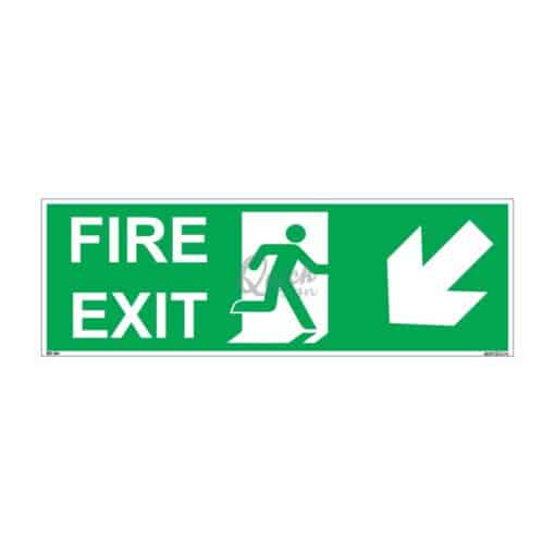 QUICKSIGN EMERGENCY ESCAPE SIGNS - EES084 Fire Exit (Left Down)