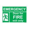 QUICKSIGN EMERGENCY ESCAPE SIGNS - EES109 Door For Fire Exit Only (Icon Left)