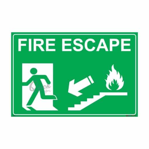 QUICKSIGN EMERGENCY ESCAPE SIGNS - EES112 Fire Escape (Downstairs Left)