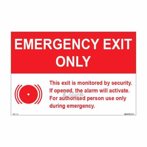 QUICKSIGN EMERGENCY ESCAPE SIGNS - EES115 Emergency Exit Only