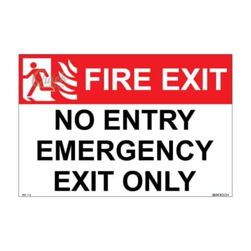 QUICKSIGN EMERGENCY ESCAPE SIGNS - EES116 No Entry Emergency Exit Only