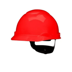 3M Secure Fit Hard Hat, 4-Point Pressure Diffusion Ratchet Suspension with Uvicator, Red