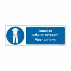 QUICKSIGN MANDATORY SIGNS - MD020 Wear uniform