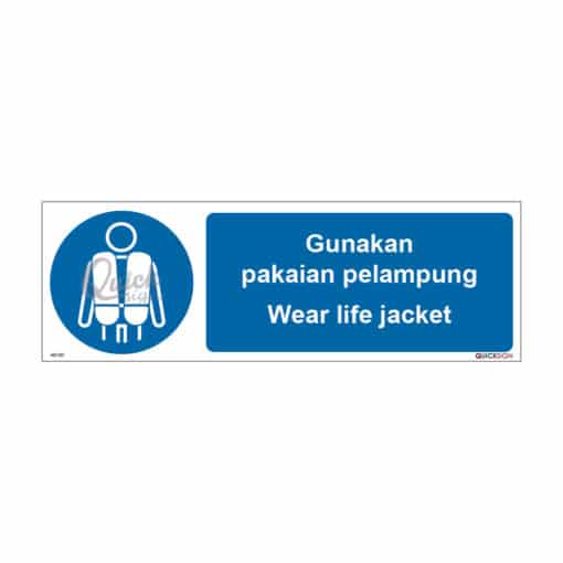 QUICKSIGN MANDATORY SIGNS - MD021 Wear life jacket