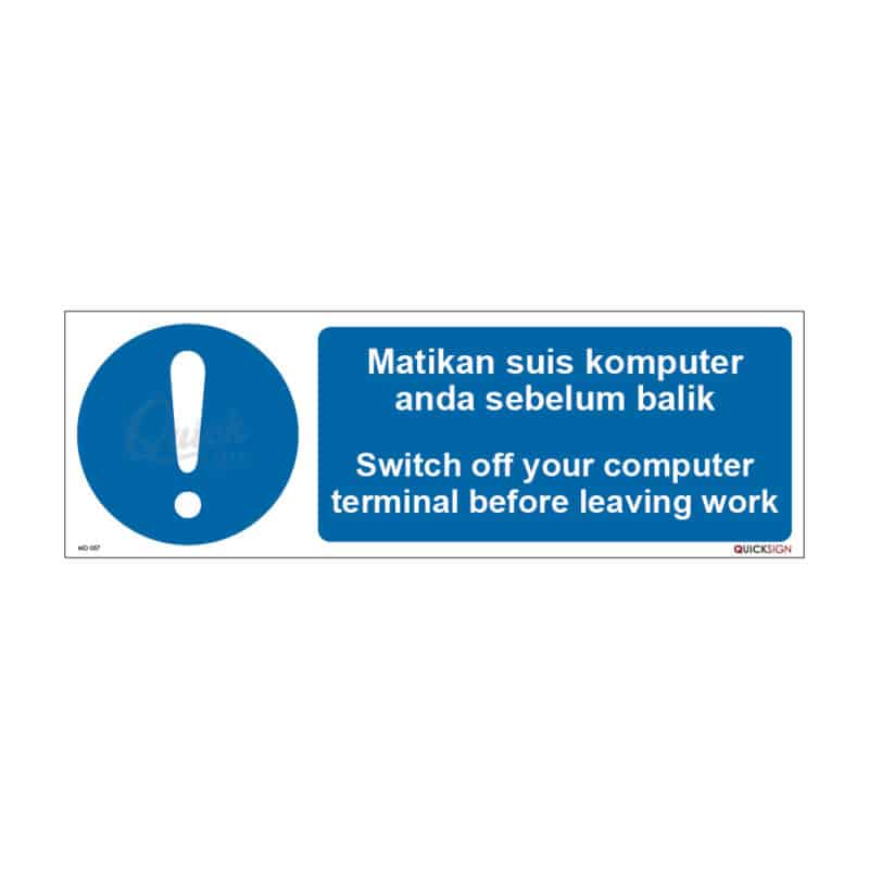 MD057 Switch Off Computer Terminal Sign – Energy-Saving, Security ...