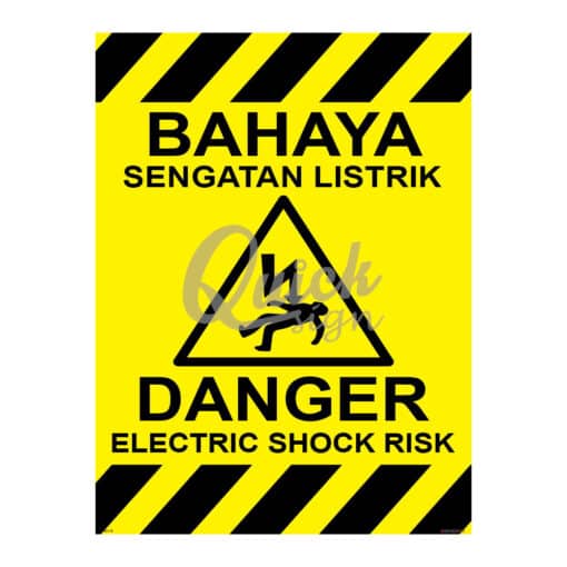 QUICKSIGN WARNING SIGNS - WS113 DANGER ELECTRIC SHOCK RISK