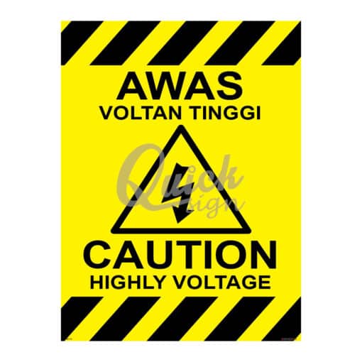 QUICKSIGN WARNING SIGNS - WS114 CAUTION HIGHLY VOLTAGE