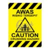 QUICKSIGN WARNING SIGNS - WS122 CAUTION CRUSHING HAZARD