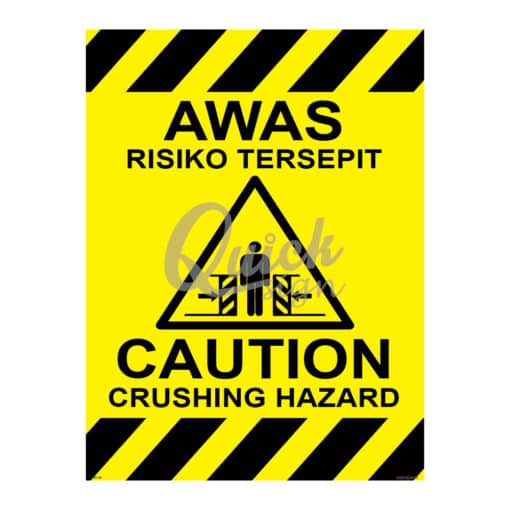 QUICKSIGN WARNING SIGNS - WS122 CAUTION CRUSHING HAZARD