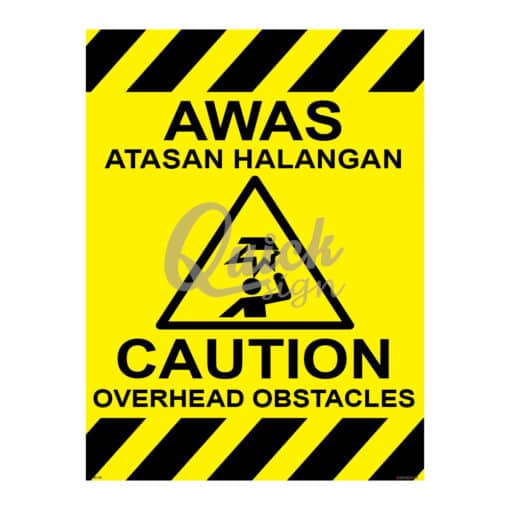 QUICKSIGN WARNING SIGNS - WS123 CAUTION OVERHEAD OBSTACLES