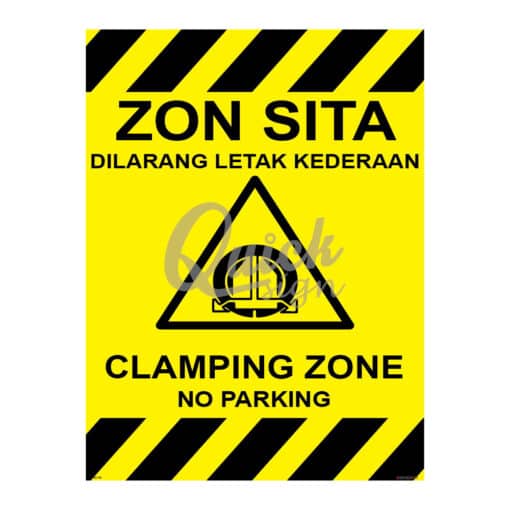 QUICKSIGN WARNING SIGNS - WS124 CLAMPING ZONE NO PARKING