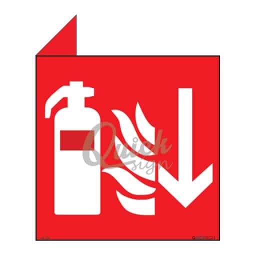 QUICKSIGN 2D SIGNS - 2D006 Fire Extinguisher (Arrow Down)