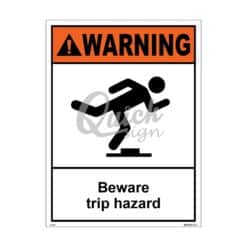 QUICKSIGN HAZARD WARNING SIGNS - HW001 WARNING Beware trip hazard