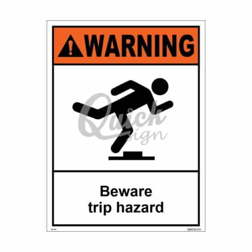 QUICKSIGN HAZARD WARNING SIGNS - HW001 WARNING Beware trip hazard