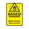 QUICKSIGN SAFETY PROCEDURE SIGNS - RS002 DANGER Highly Flammable