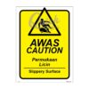 QUICKSIGN SAFETY PROCEDURE SIGNS - RS004 CAUTION Slippery Surface