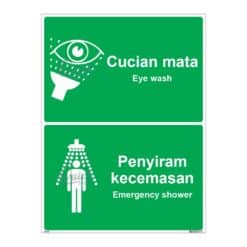 QUICKSIGN SAFETY PROCEDURE SIGNS - SP005 Eye wash & Emergency shower