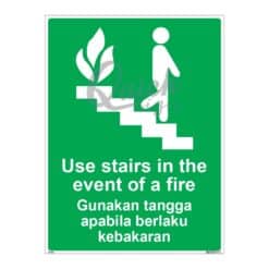 QUICKSIGN SAFETY PROCEDURE SIGNS - SP014 Use stairs in the event of a fire