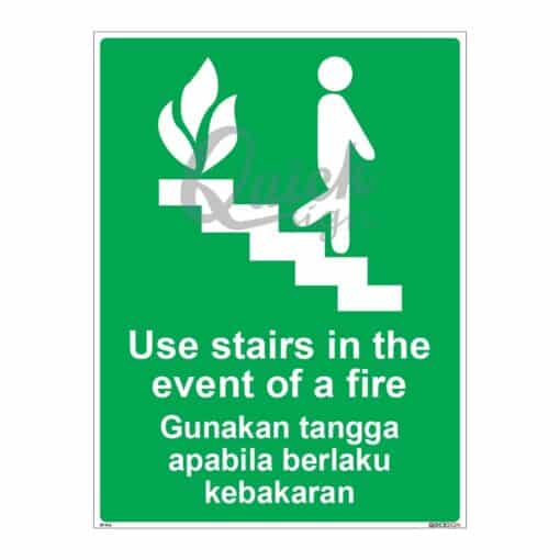 QUICKSIGN SAFETY PROCEDURE SIGNS - SP014 Use stairs in the event of a fire