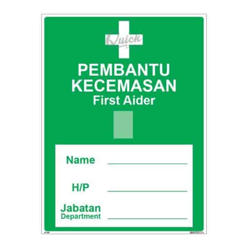 QUICKSIGN SAFETY PROCEDURE SIGNS - SP028 First Aider