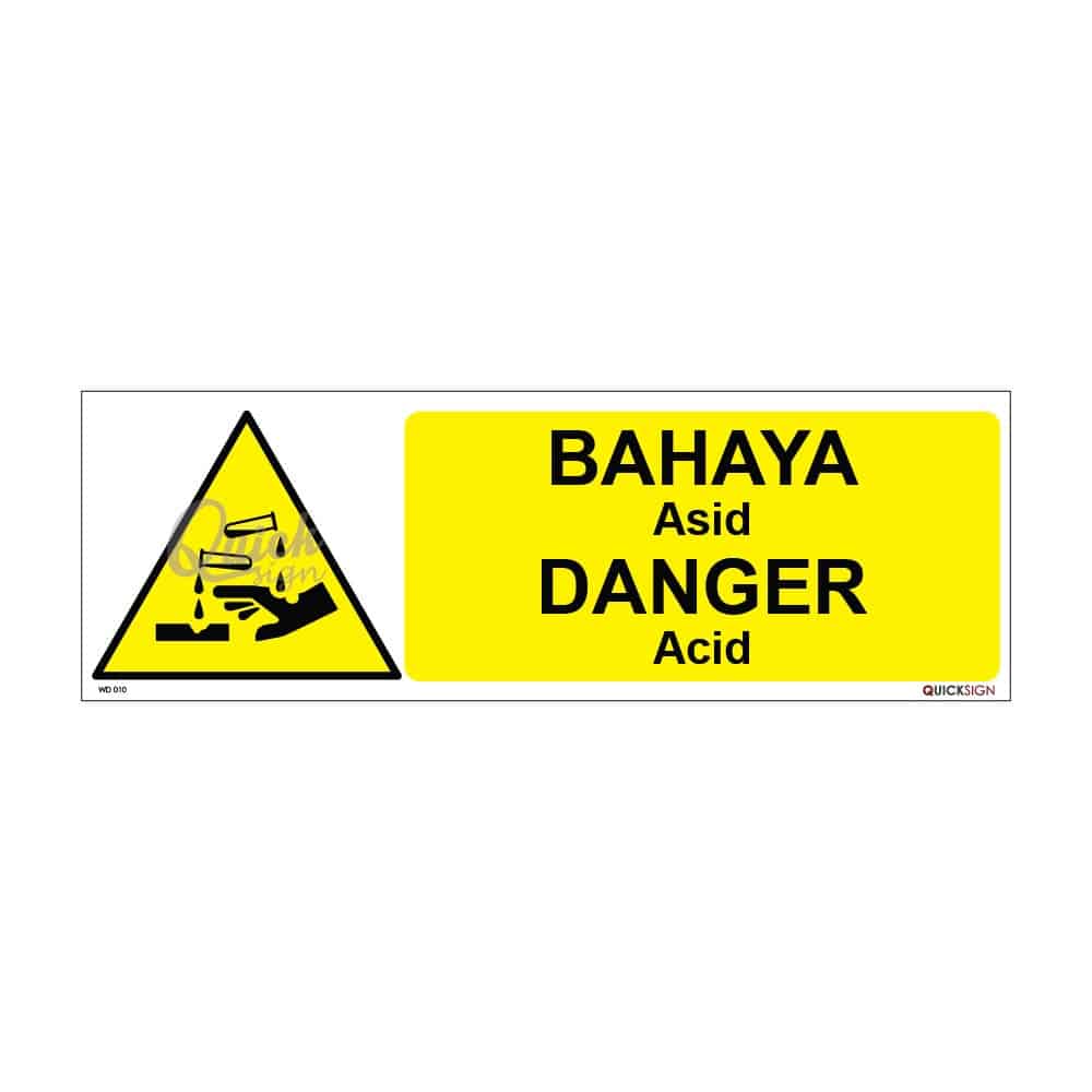 QUICKSIGN WARNING SIGNS - WD010 DANGER Acid