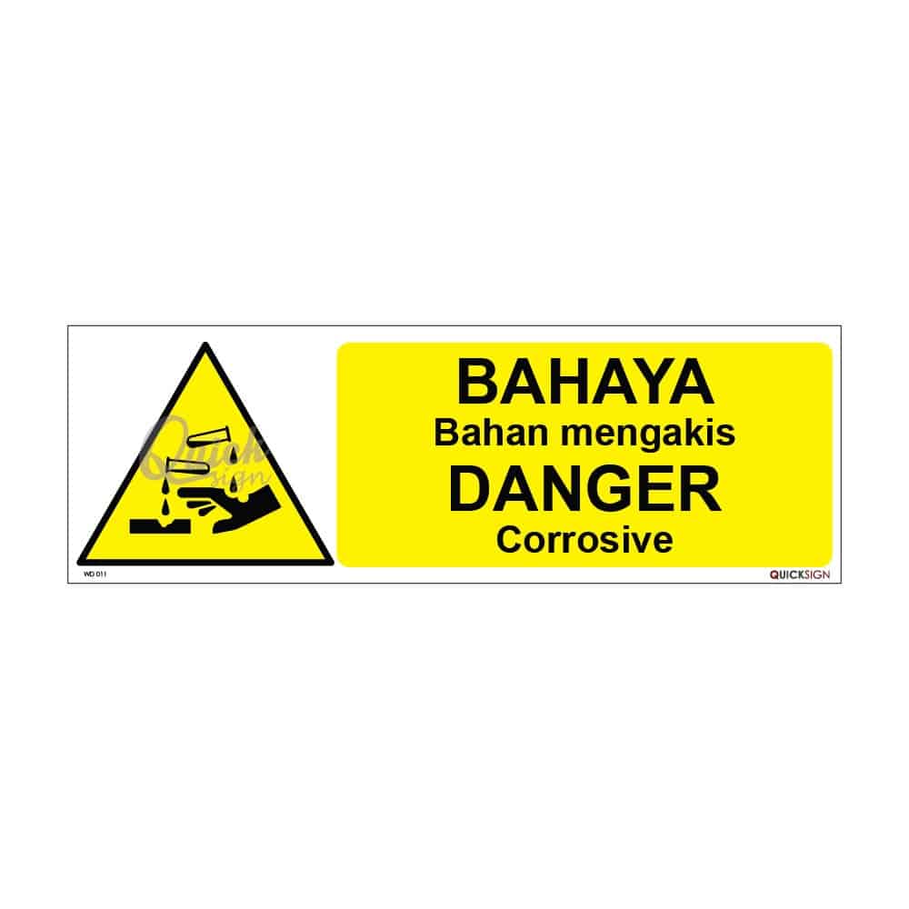 QUICKSIGN WARNING SIGNS - WD011 DANGER Corrosive