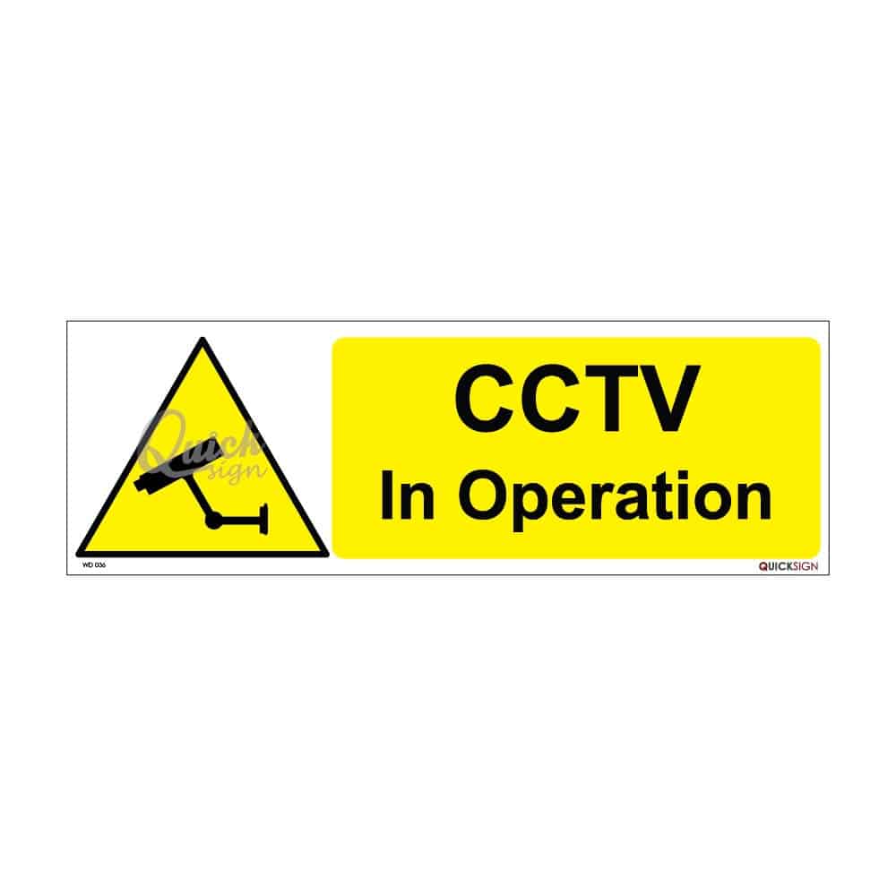 QUICKSIGN WARNING SIGNS - WD036 CCTV In Operation