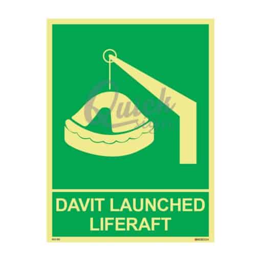 QUICKSIGN IMO SIGNS - IMO005 DAVIT LAUNCHED LIFERAFT