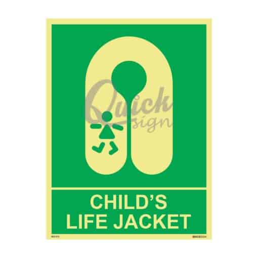 QUICKSIGN IMO SIGNS - IMO013 CHILD'S LIFE JACKET