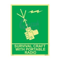 QUICKSIGN IMO SIGNS - IMO018 SURVIVAL CRAFT WITH PORTABLE RADIO