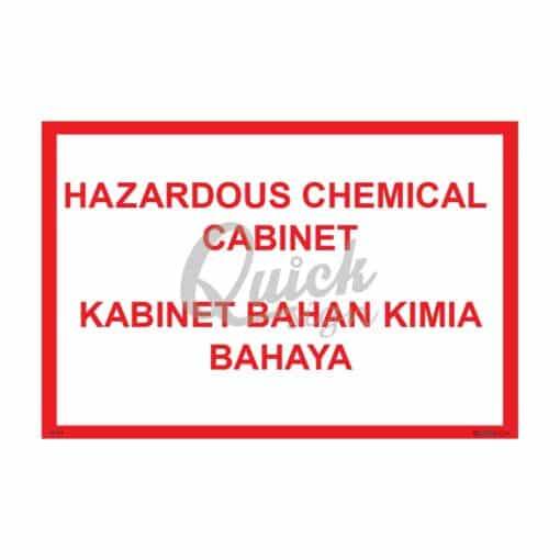 QUICKSIGN CHEMICAL STORAGE HAZARD SIGNS - UD015 HAZARDOUS CHEMICAL CABINET