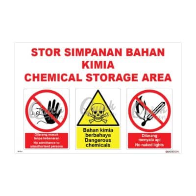 QUICKSIGN CHEMICAL STORAGE HAZARD SIGNS - UD016 CHEMICAL STORAGE AREA