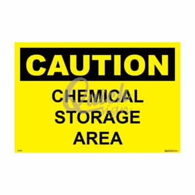QUICKSIGN CHEMICAL STORAGE HAZARD SIGNS - UD023 CAUTION CHEMICAL STORAGE AREA