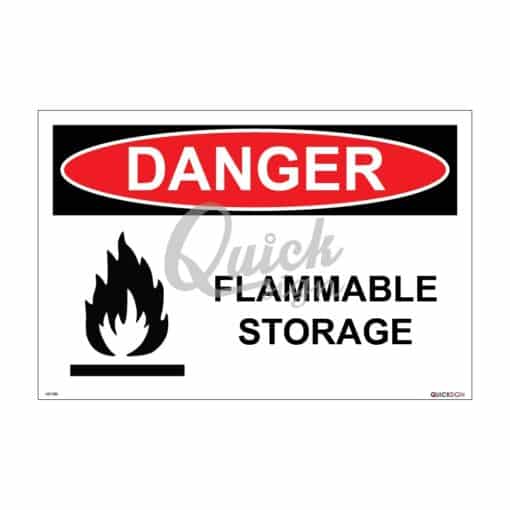 QUICKSIGN CHEMICAL STORAGE HAZARD SIGNS - UD030 DANGER FLAMMABLE STORAGE