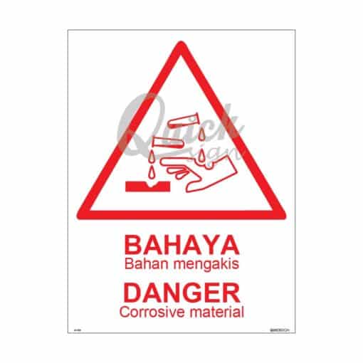 QUICKSIGN CHEMICAL STORAGE HAZARD SIGNS - US005 Corrosive material