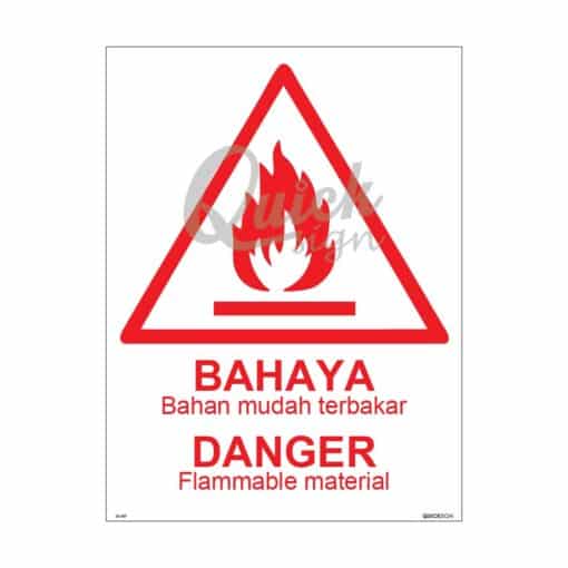 QUICKSIGN CHEMICAL STORAGE HAZARD SIGNS - US007 Flammable material