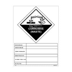 QUICKSIGN SCHEDULED WASTE SIGNS - SW004 CORROSIVE (WASTE)