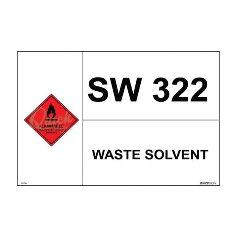 Waste Solvent | High-visibility flammable signs