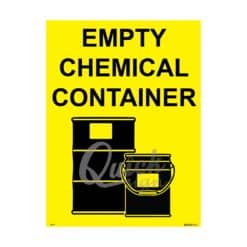 QUICKSIGN CHEMICAL STORAGE HAZARD SIGNS - US011 EMPTY CHEMICAL CONTAINER