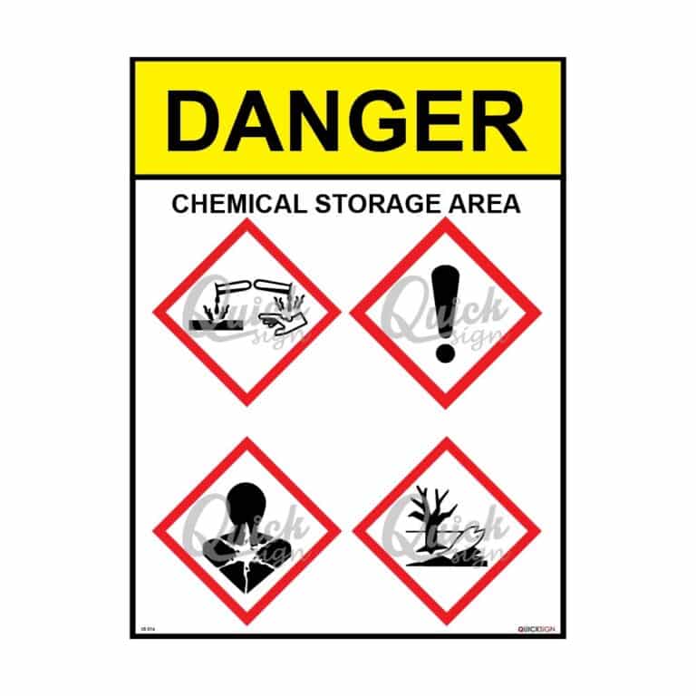 US016 Chemical Storage Area Safety Sign | High-Visibility Hazard Warning