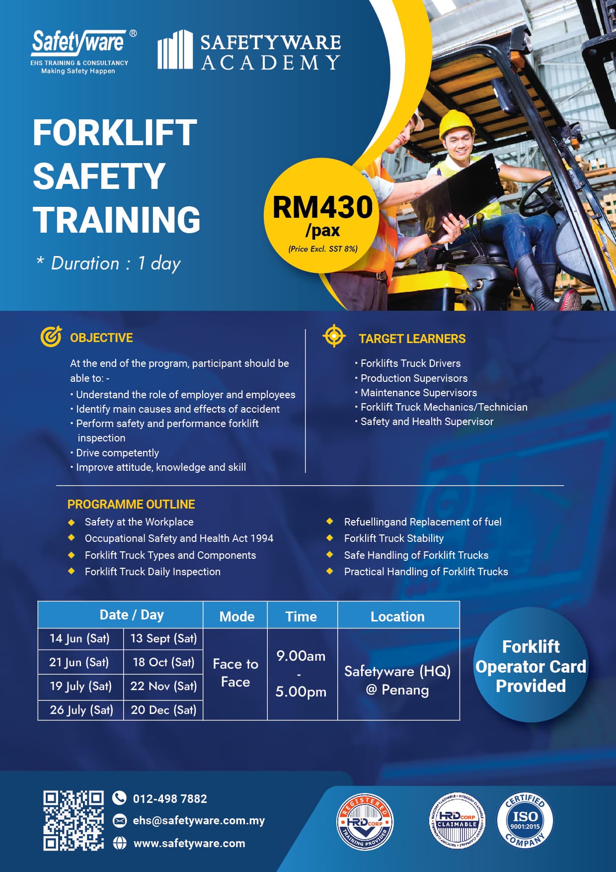 Public Training: Forklift Safety Training – 1 Day
