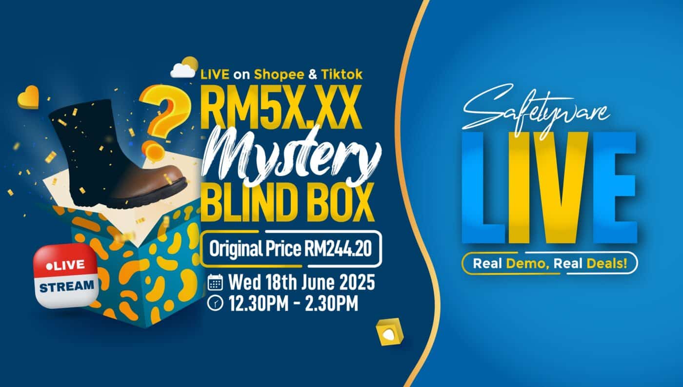 Safetyware RHINO SHOE UN302SP safety shoes mystery blind box on TikTok and Shopee Live