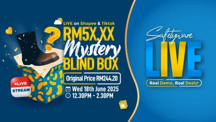 Safetyware RHINO SHOE UN302SP safety shoes mystery blind box on TikTok and Shopee Live